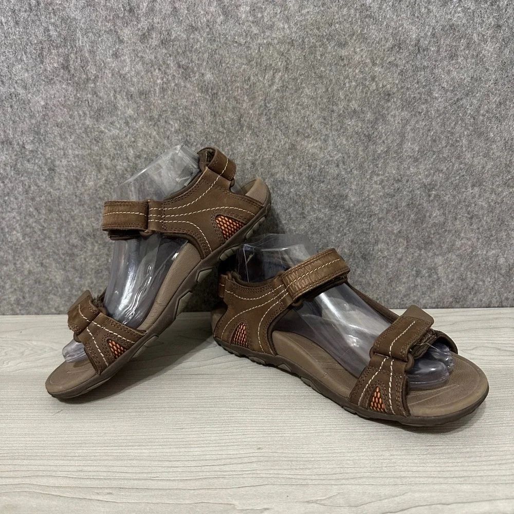Vionic Boyes Sandals Mens 7 Brown Adjustable Straps Orthotic Comfort Shoes